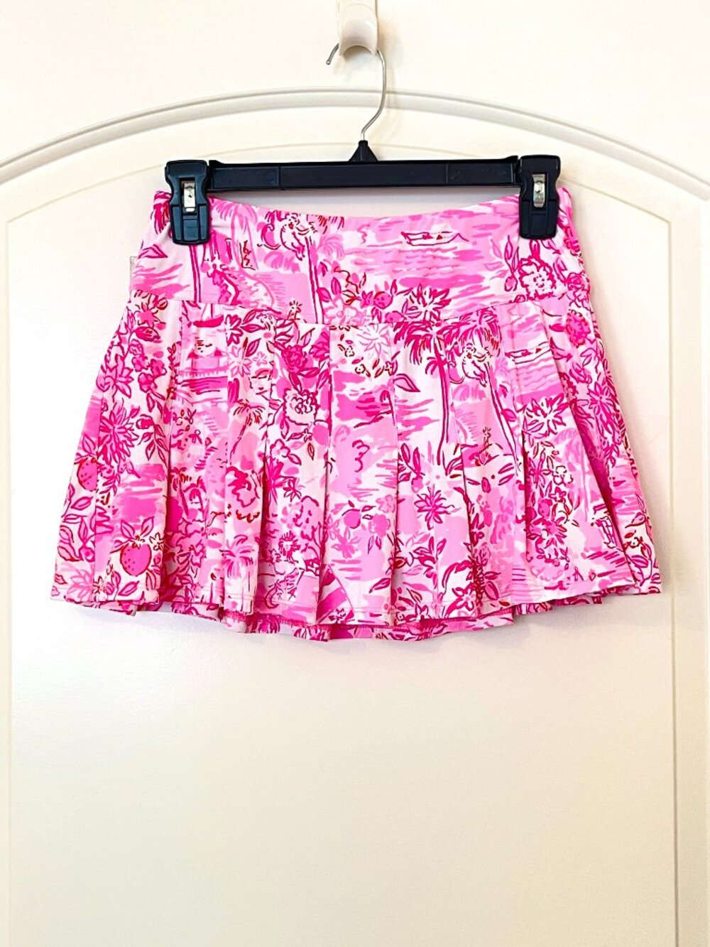 Lilly Pulitzer Luxletic Skort Annora Peony Pink Seaside Scene XS